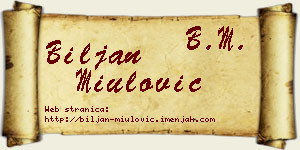 Biljan Miulović vizit kartica